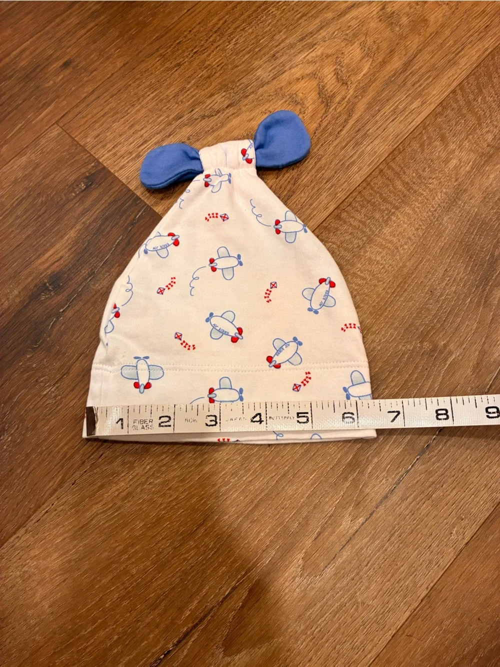 NWOT Kissy Kissy White Infant Airplane Hat Plane Aviation Baby Pima Cotton 0-6m